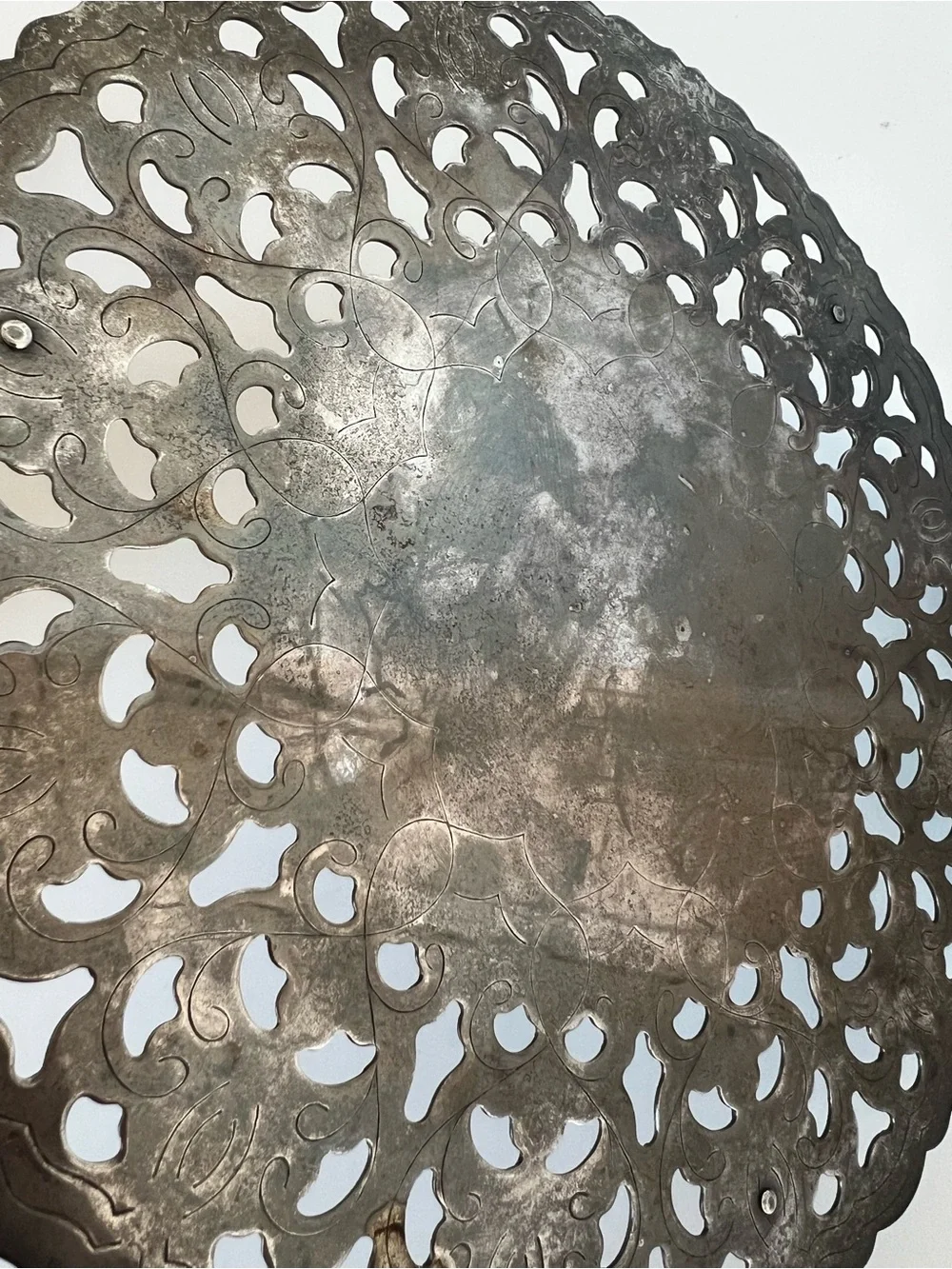 Vintage Italian Silverplate Pierced Trivet